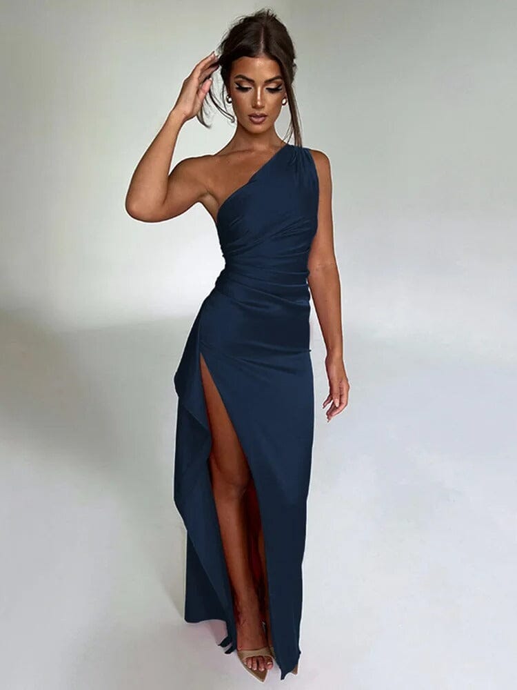 Soraya™ | Slim Fit Silk Maxi Dress