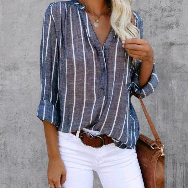 Daphne  | striped v-neck blouse