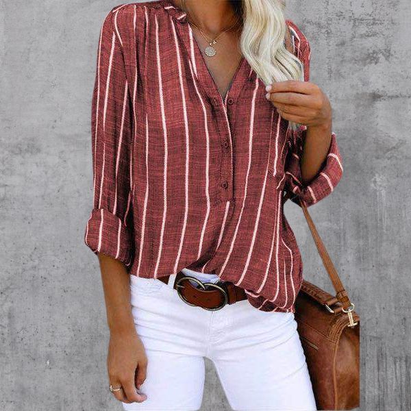 Daphne  | striped v-neck blouse