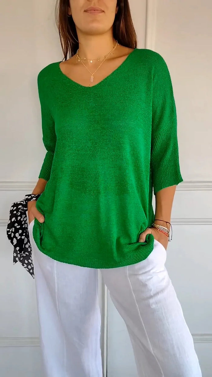 Amara - Comfy Knitted V-neck Top