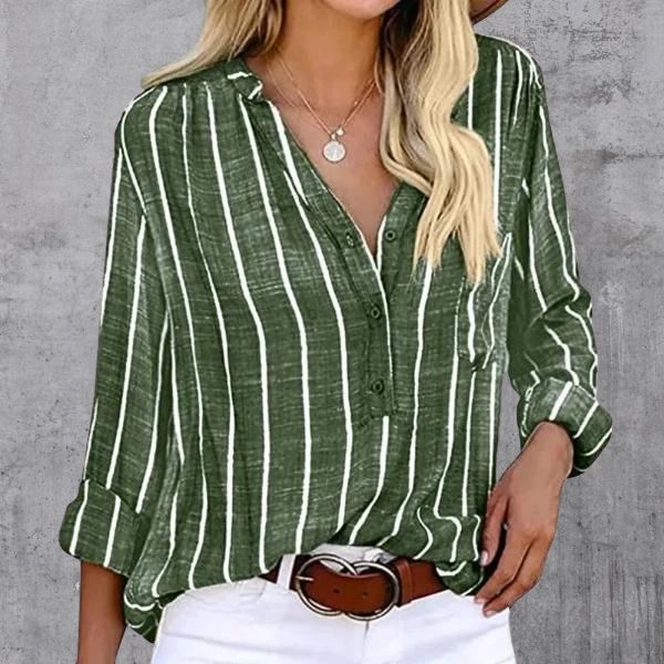 Daphne  | striped v-neck blouse