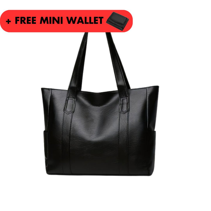 Ione | Leather Shoulder Bag + FREE Mini Wallet