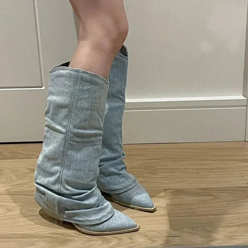 DANICA | Western Long Boots with Slip-On Design