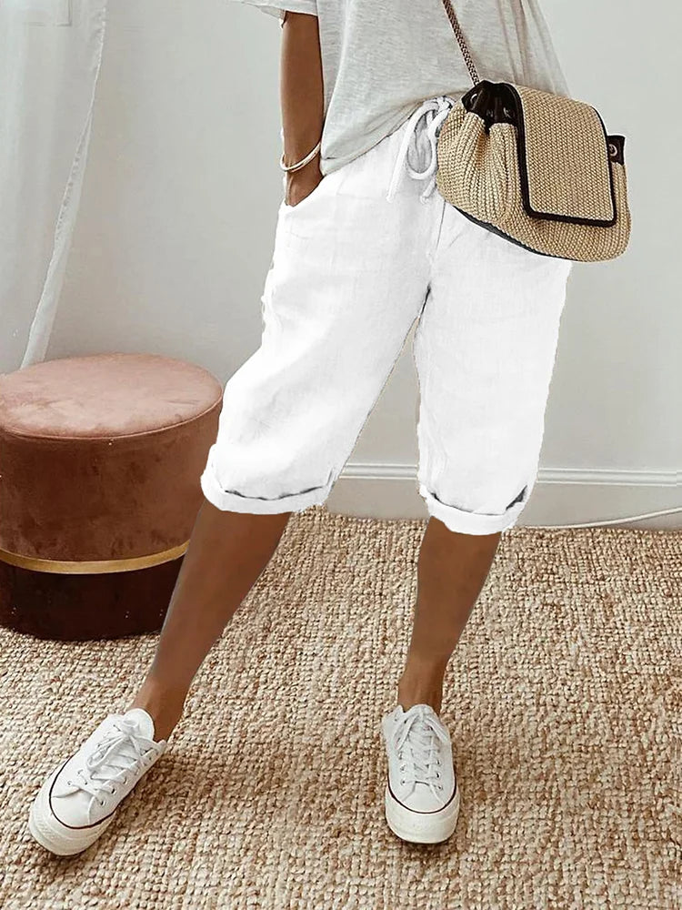 Feliz -  Drawstring Cotton Trousers