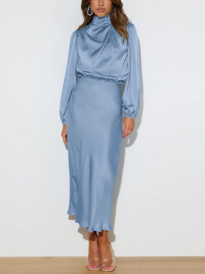 Cressida™ | Elegant Silk Dress with Long Sleeves