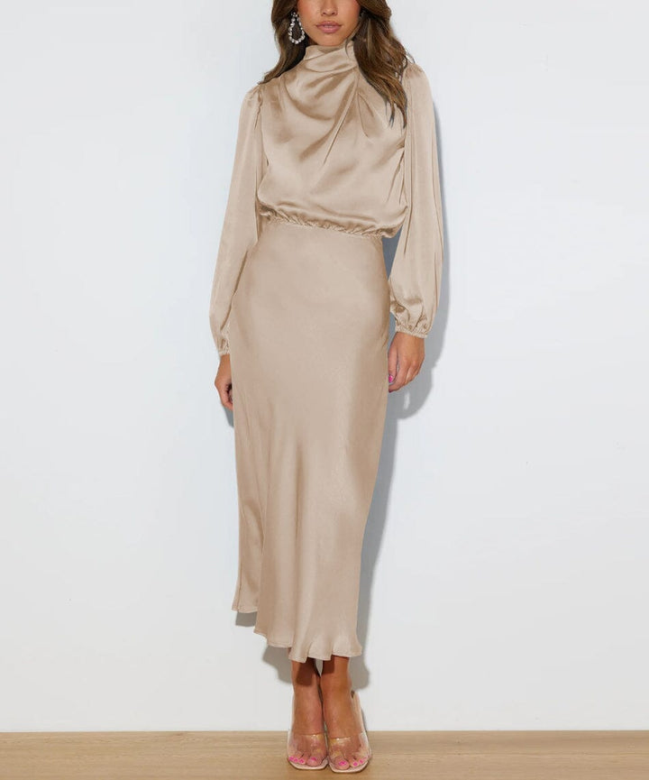 Cressida™ | Elegant Silk Dress with Long Sleeves