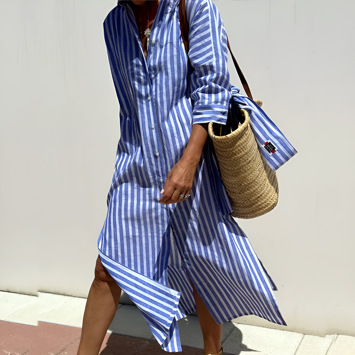 Jennifer | Striped Shirt Dress