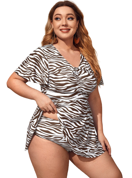 Barbara Zebra Stripe Bikini Swimsuit