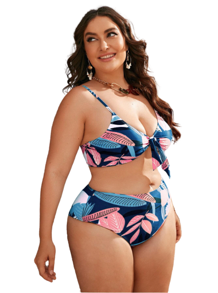 Hilde 3-Piece Tropical Swimsuit with Kimono