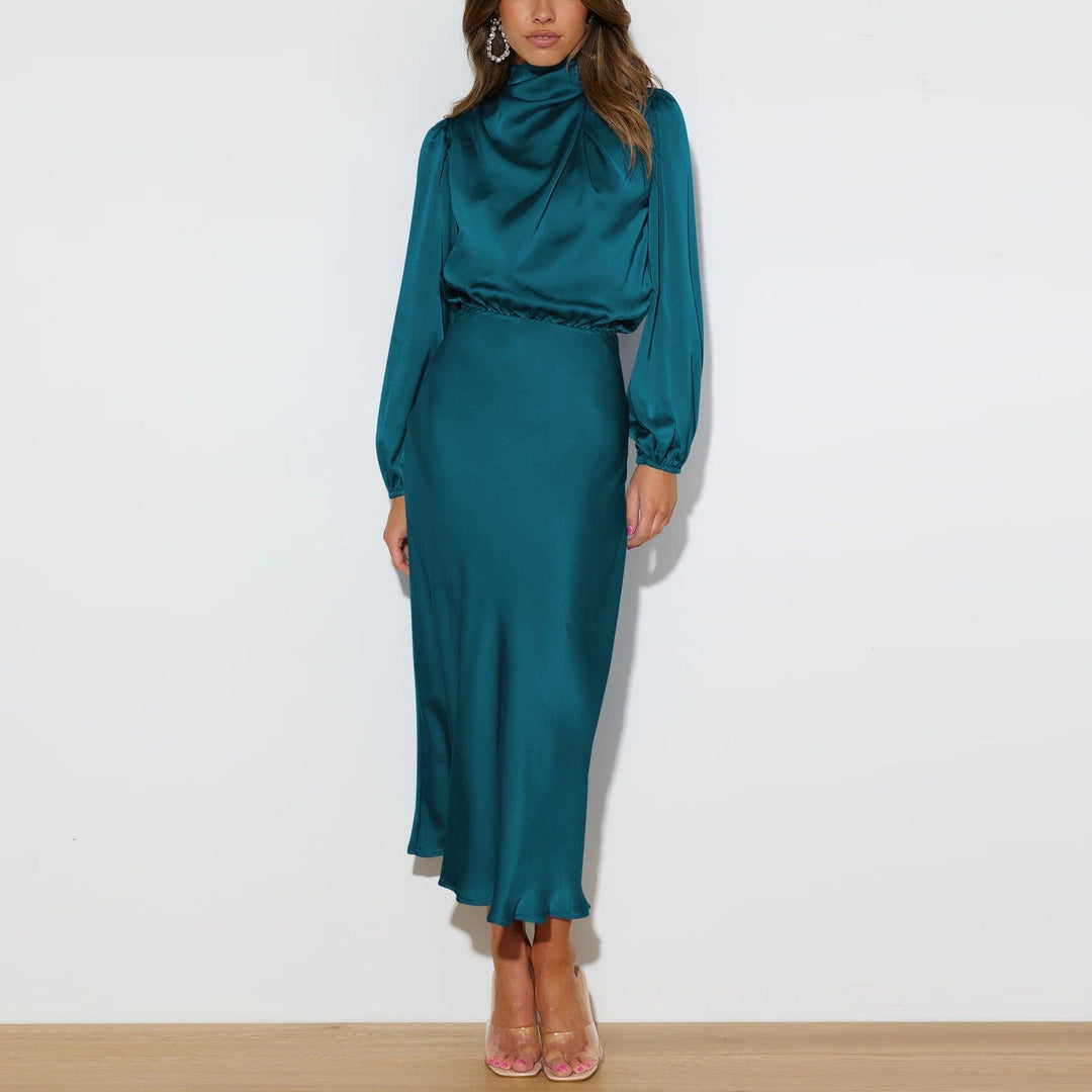 Cressida™ | Elegant Silk Dress with Long Sleeves