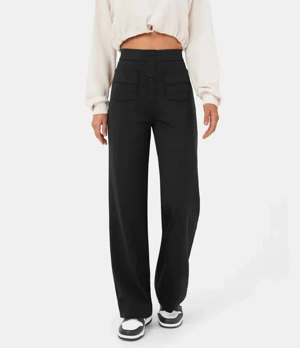 Indira - High Waisted Elastic Pants