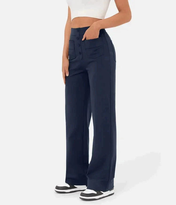 Indira - High Waisted Elastic Pants