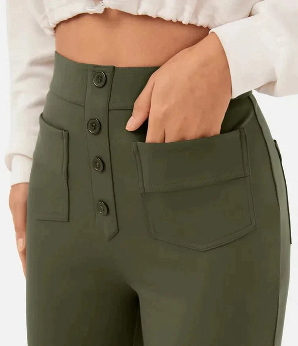 Indira - High Waisted Elastic Pants